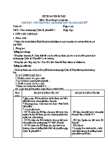 Giáo án Hoạt động trải nghiệm Lớp 3 (Sách Chân trời sáng tạo) - Tuần 24 - Năm học 2022-2023