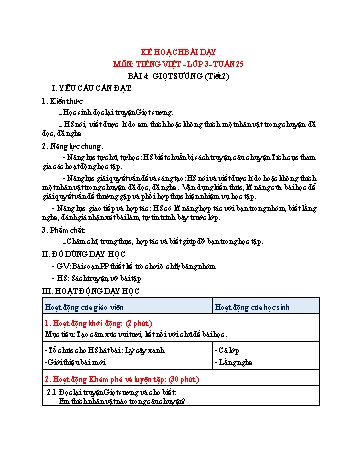 Giáo án Tiếng Việt Lớp 3 (Sách Chân trời sáng tạo) - Tuần 25 - Bài 2: Những đám mây ngũ sắc (Tiết 2) - Năm học 2022-2023