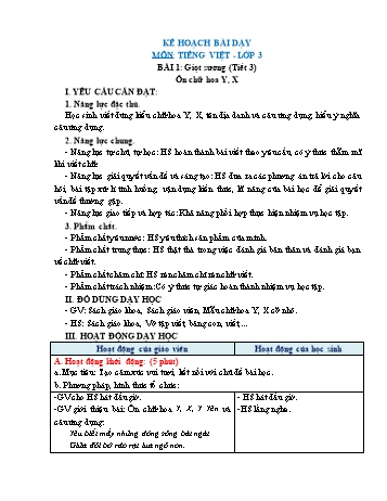 Giáo án Tiếng Việt Lớp 3 (Sách Chân trời sáng tạo) - Tuần 25 - Bài 1: Giọt sương (Tiết 3) - Năm học 2022-2023