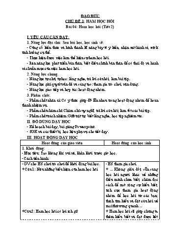 Giáo án Steam Đạo đức Lớp 3 (Sách Kết nối tri thức) - Tuần 12 - Chủ đề 3: Ham học hỏi - Bài 4: Ham học hỏi (Tiết 2)